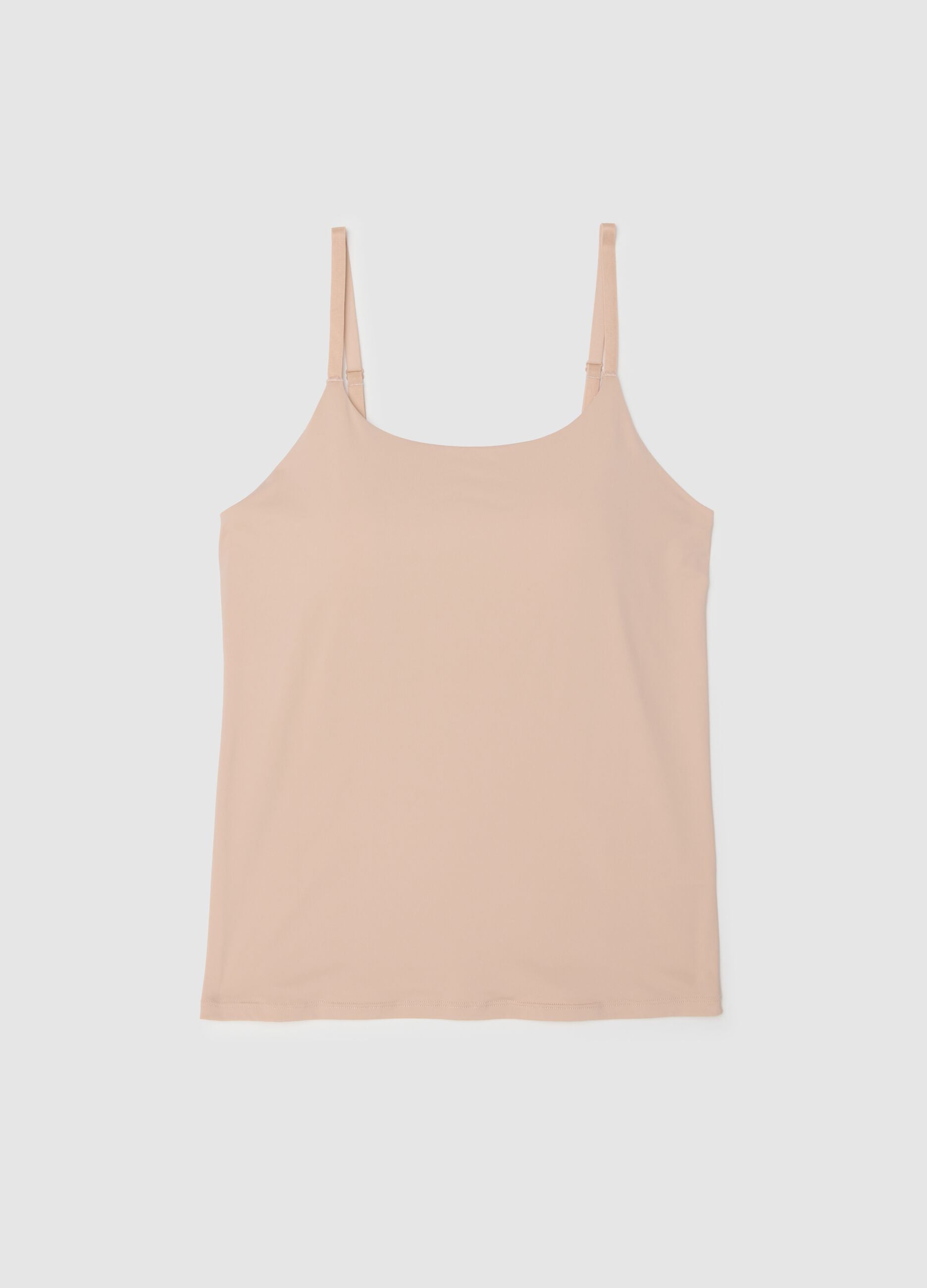 Beige camisole with thin straps regular fit