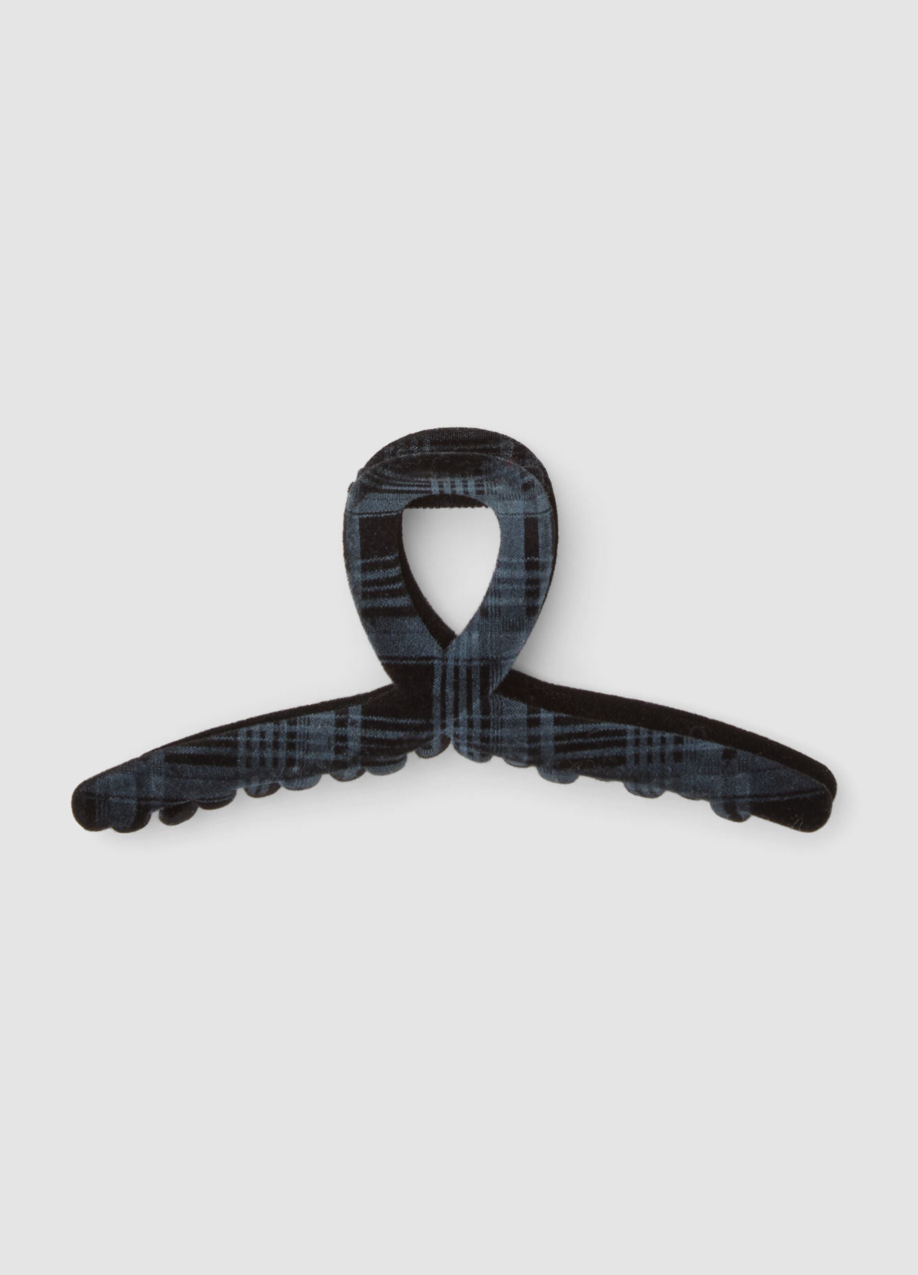 Blue tartan hair claw clip