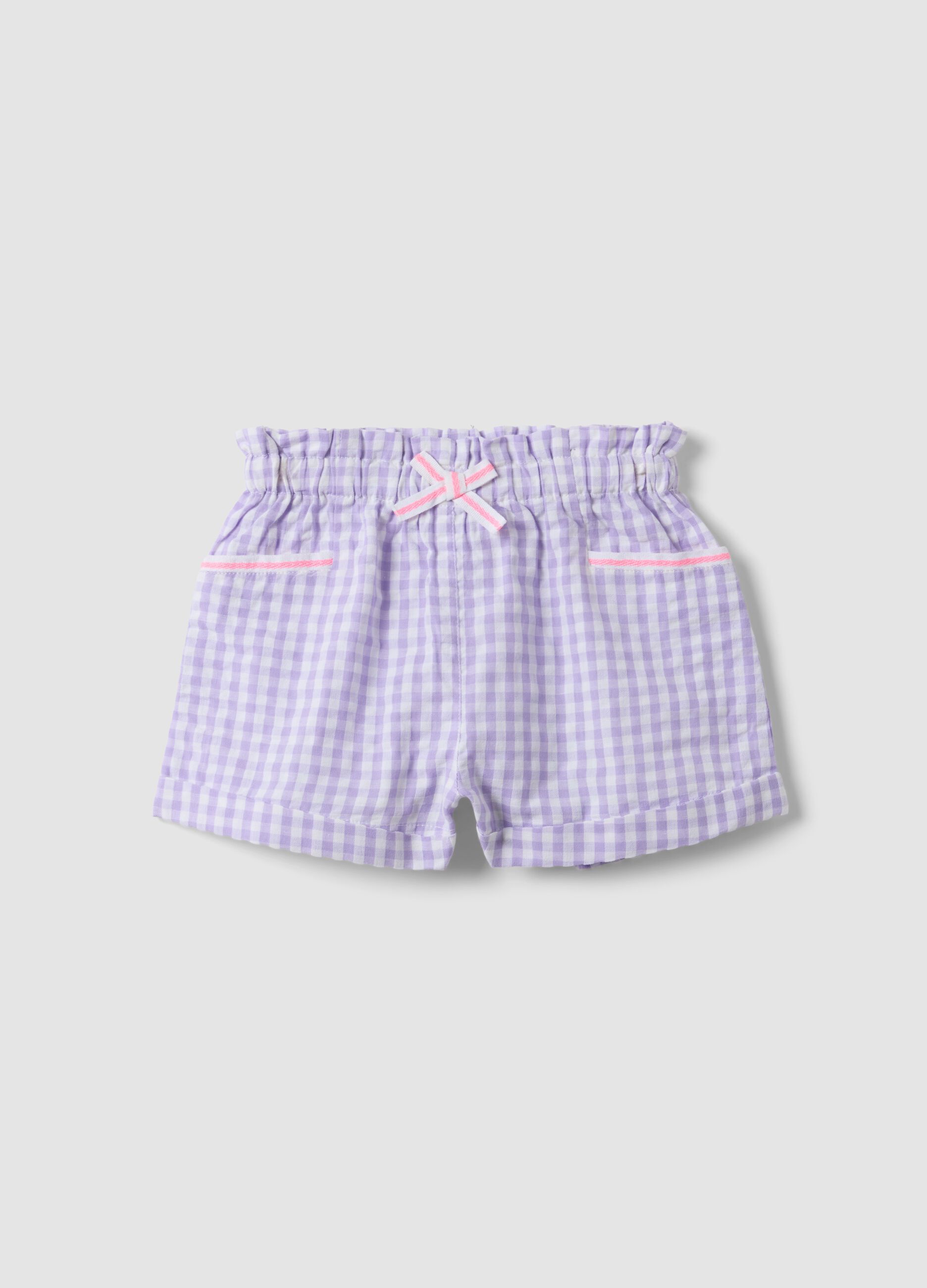 Purple cotton shorts