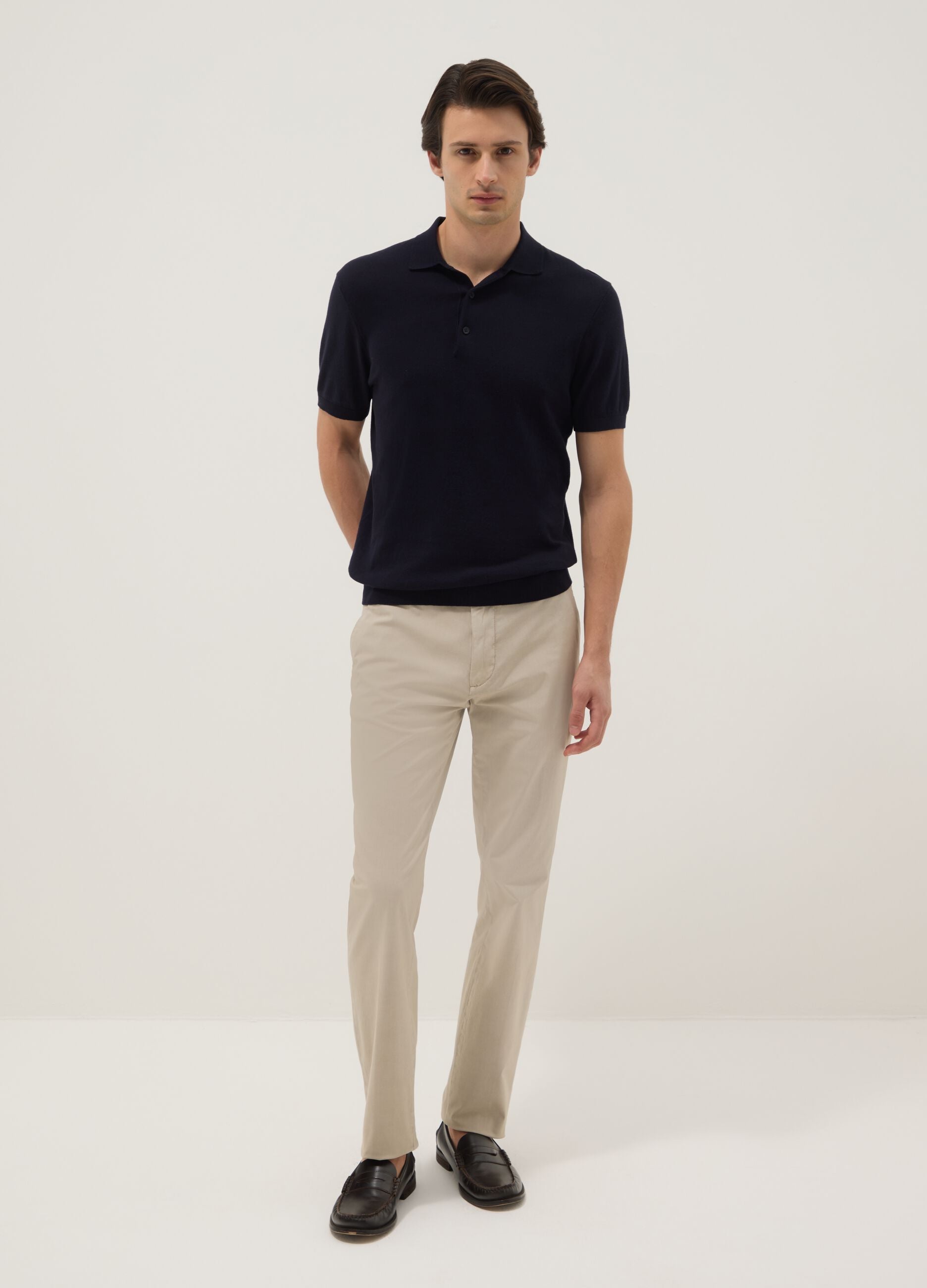 Pure cotton blue polo regular fit