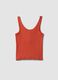 Red stretch cotton buttoned tank top, regular fit_5