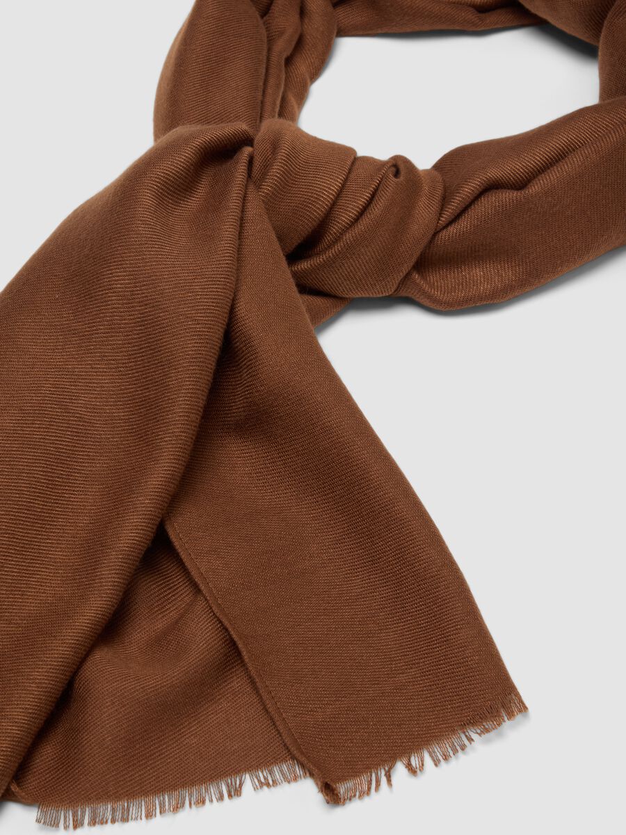 Brown fringed scarf_1