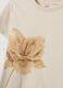 Beige pure cotton crew-neck T-shirt with floral print, regular fit_5