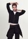 Black cotton-blend hoodie, regular fit_0