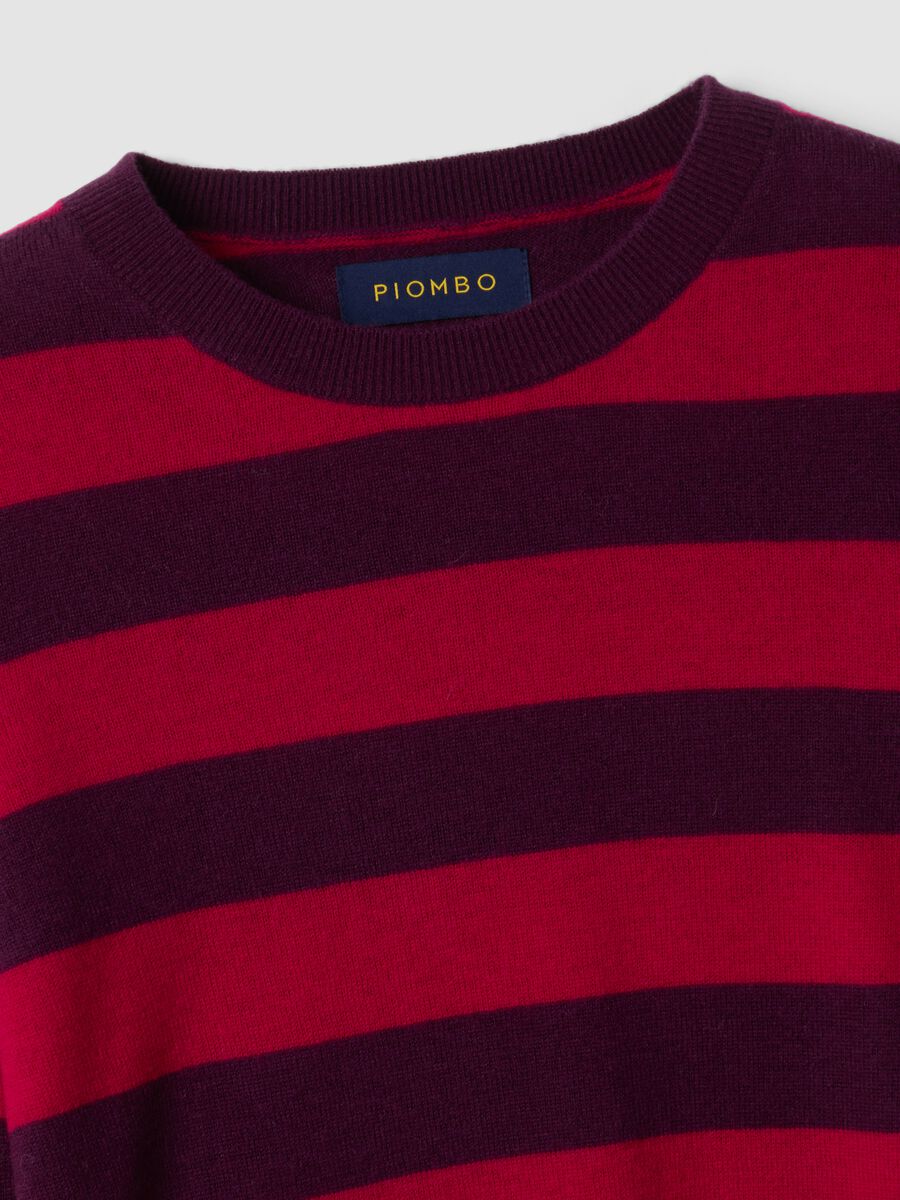 Red pure wool striped crew-neck jumper_1