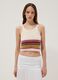 Fitted pure cotton multicolour striped knitted top_2