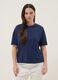 Blue short-sleeved T-shirt in stretch cotton and modal_2