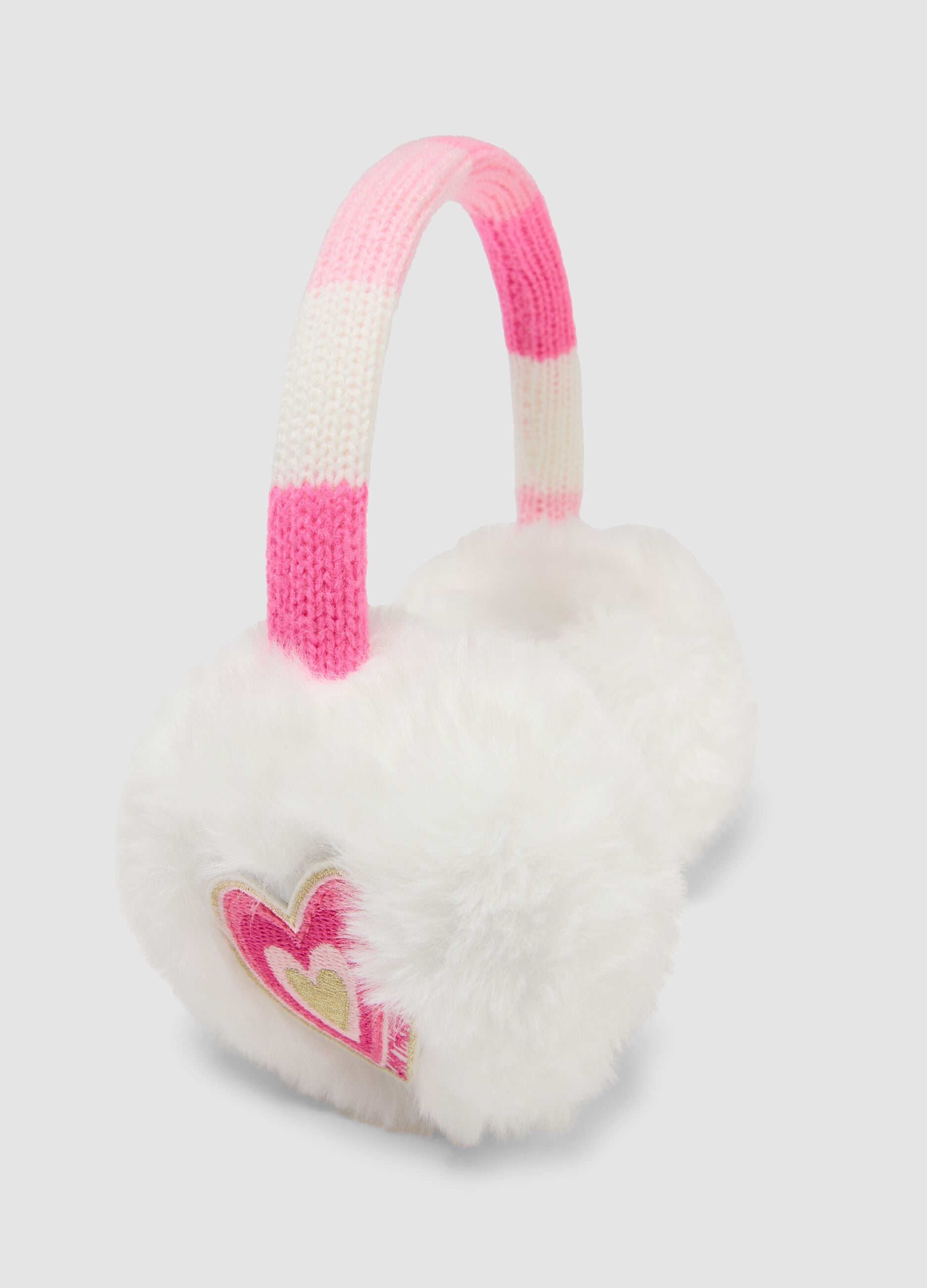 White earmuffs with pink details