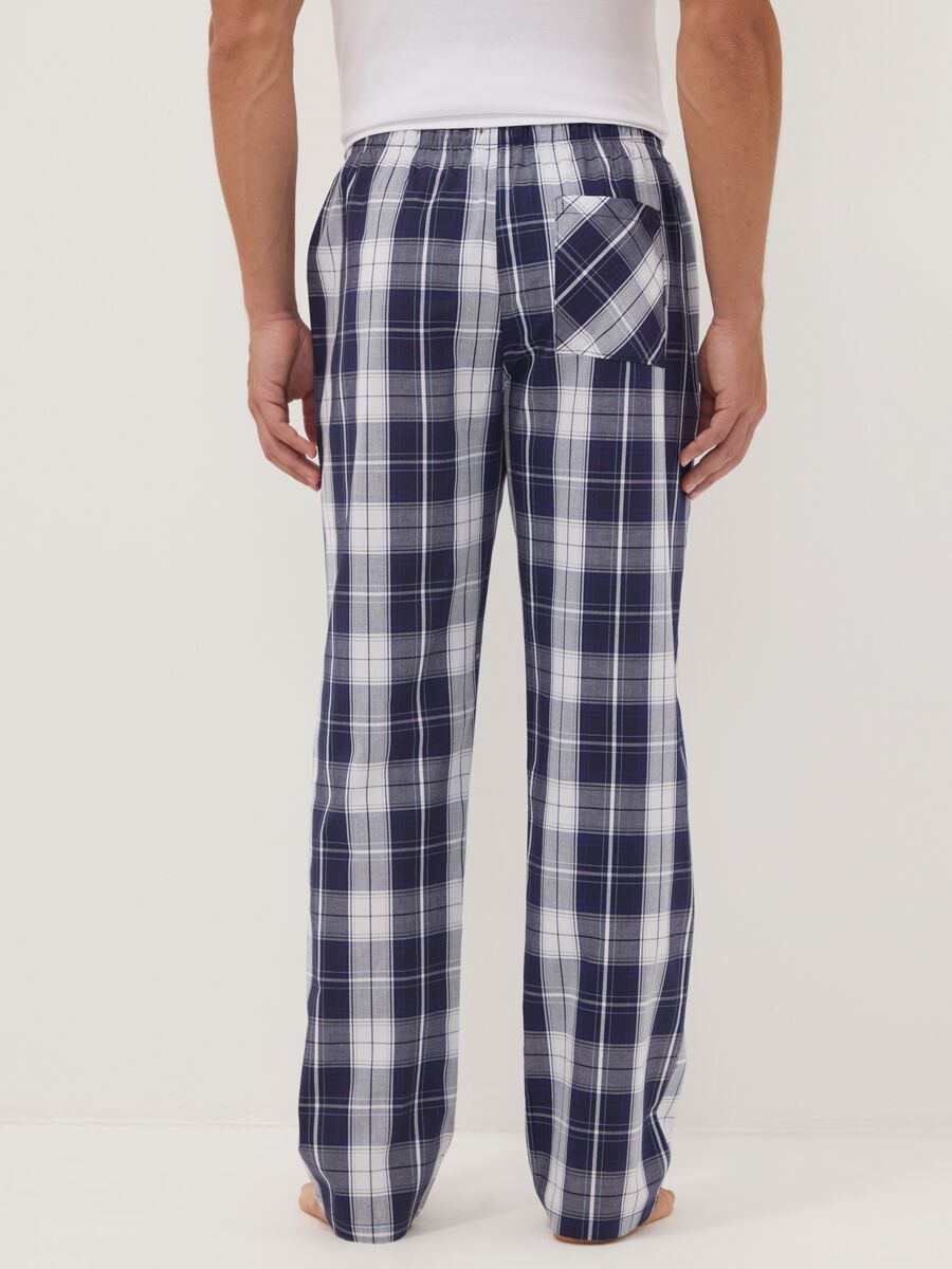 Men&rsquo;s blue organic cotton checked pyjama trousers_2