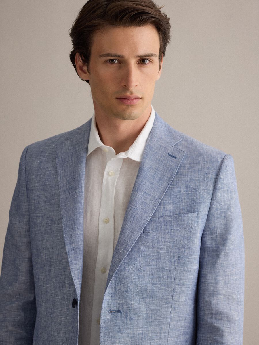 Blazer azzurro in puro lino slim fit_3