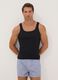 Black pure organic cotton ribbed vest_0