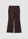 Brown flare trousers in stretch viscose_0