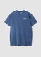 Blue pure cotton short-sleeve logo T-shirt_4