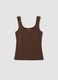 Brown fitted stretch-cotton tank top_4