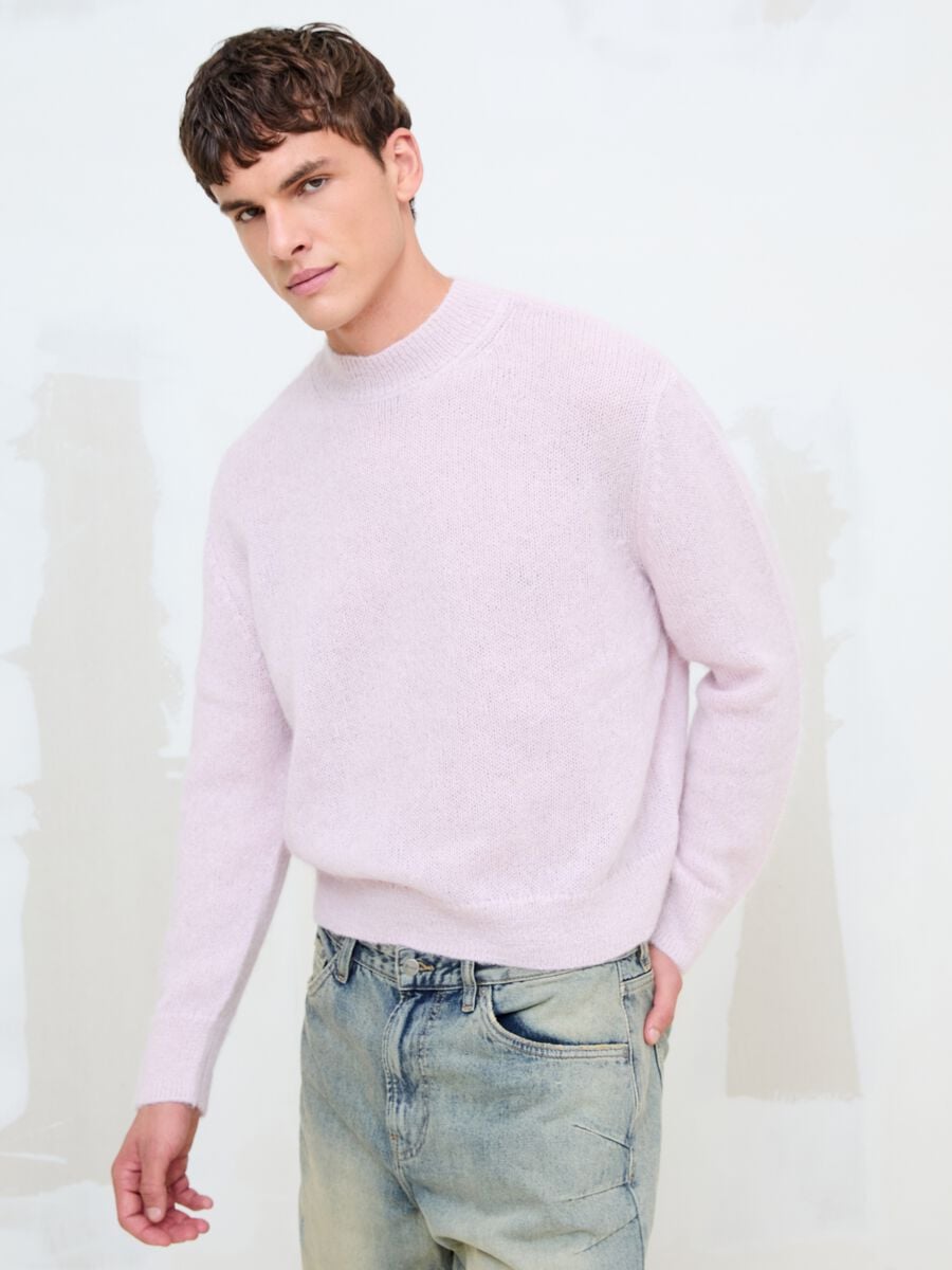 Light Pink Mohair Crew-Neck Jumper_1