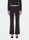 Black flared pinstripe trousers in stretch viscose_1