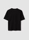 Black pure cotton T-shirt with front print_4
