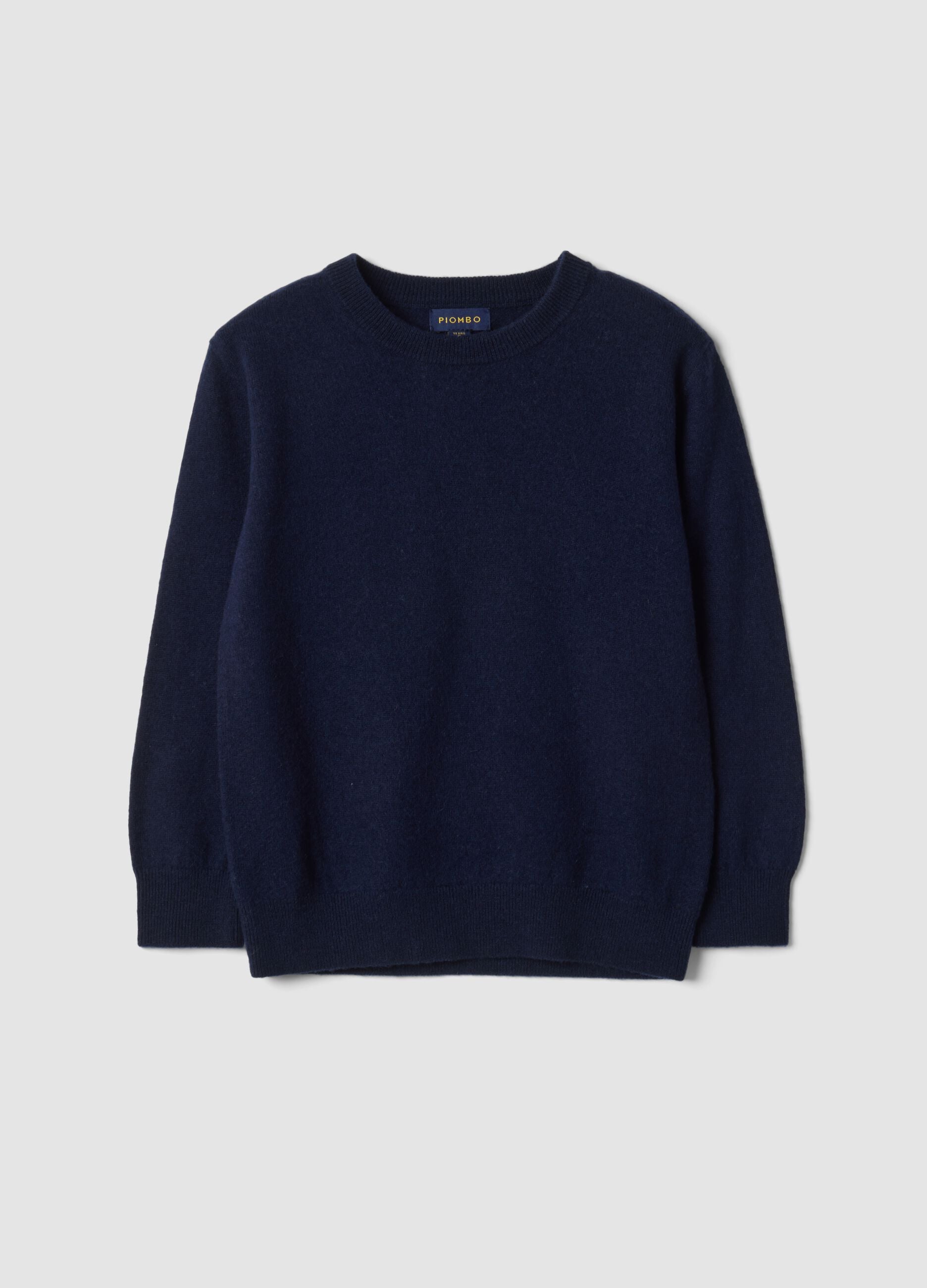 Blue pure wool long-sleeve jumper, regular fit