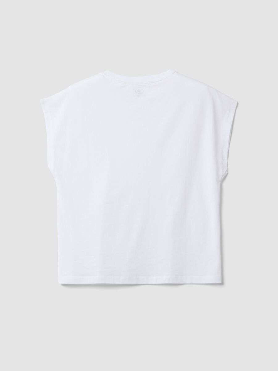 White pure cotton short-sleeve T-shirt, regular fit_5