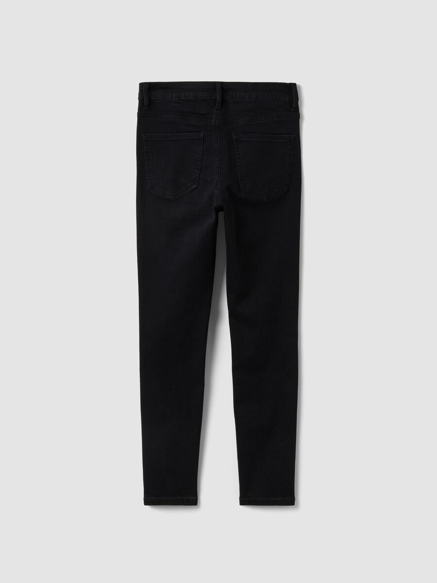 Black skinny-fit stretch cotton and viscose jeans_5