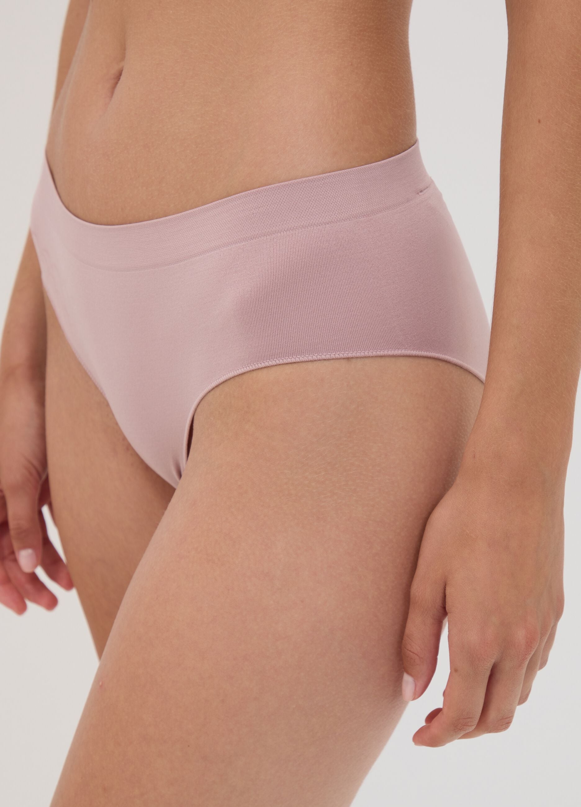 Pink stretch microfibre briefs