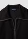 Black full-zip stretch viscose sweatshirt with collar_1