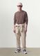 Jogger beige in misto cotone con fondo a polsino e coulisse_2