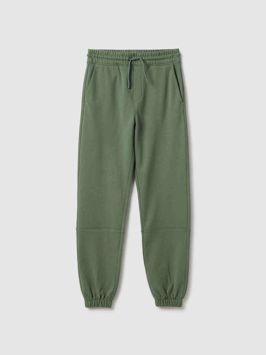 Pantaloni jogger verdi da ragazzo in puro cotone organico regular fit_3