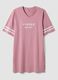 Pink pure organic cotton V-neck nightshirt with print_4