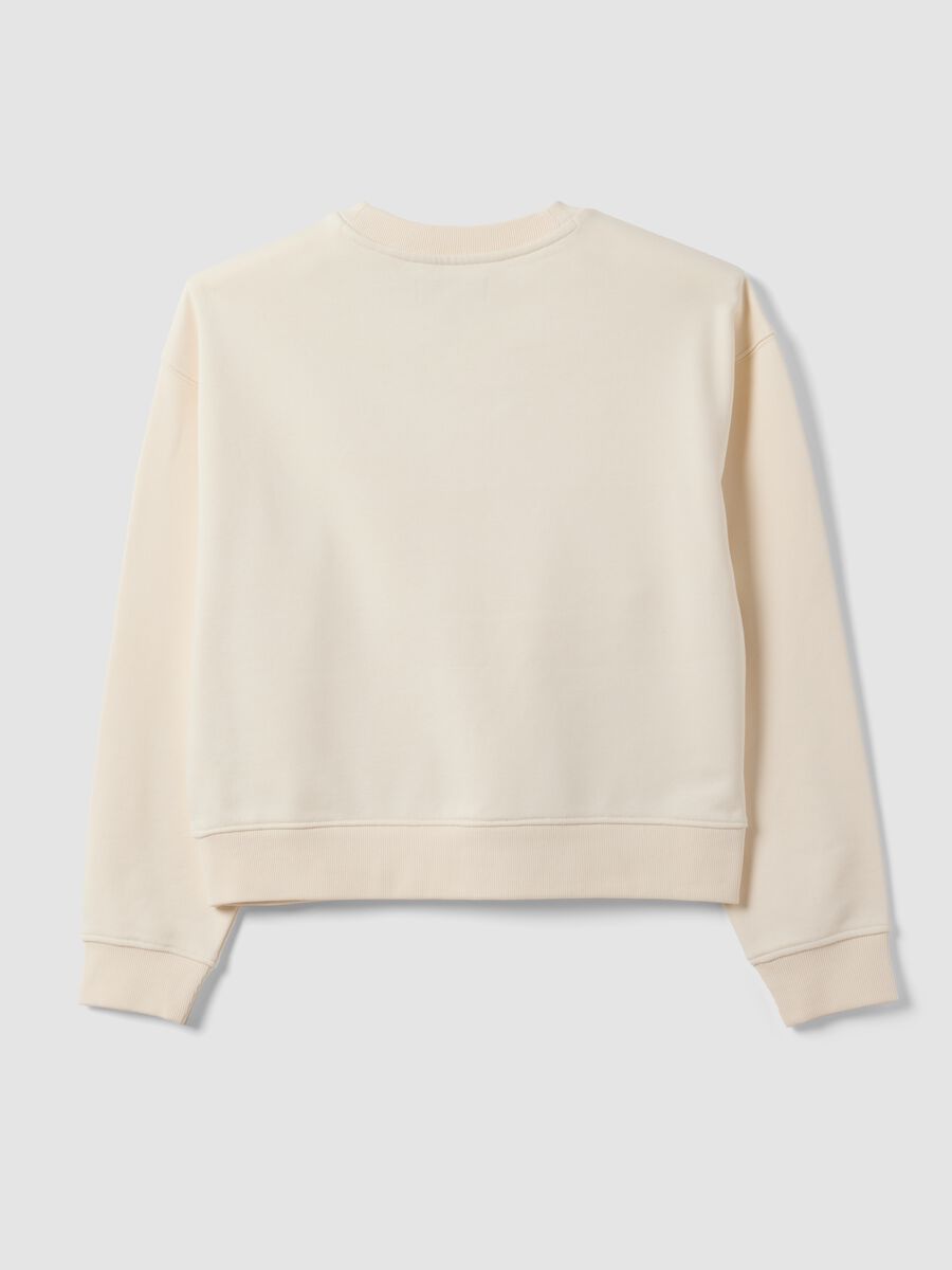 Felpa bianca in misto cotone a girocollo regular fit_2