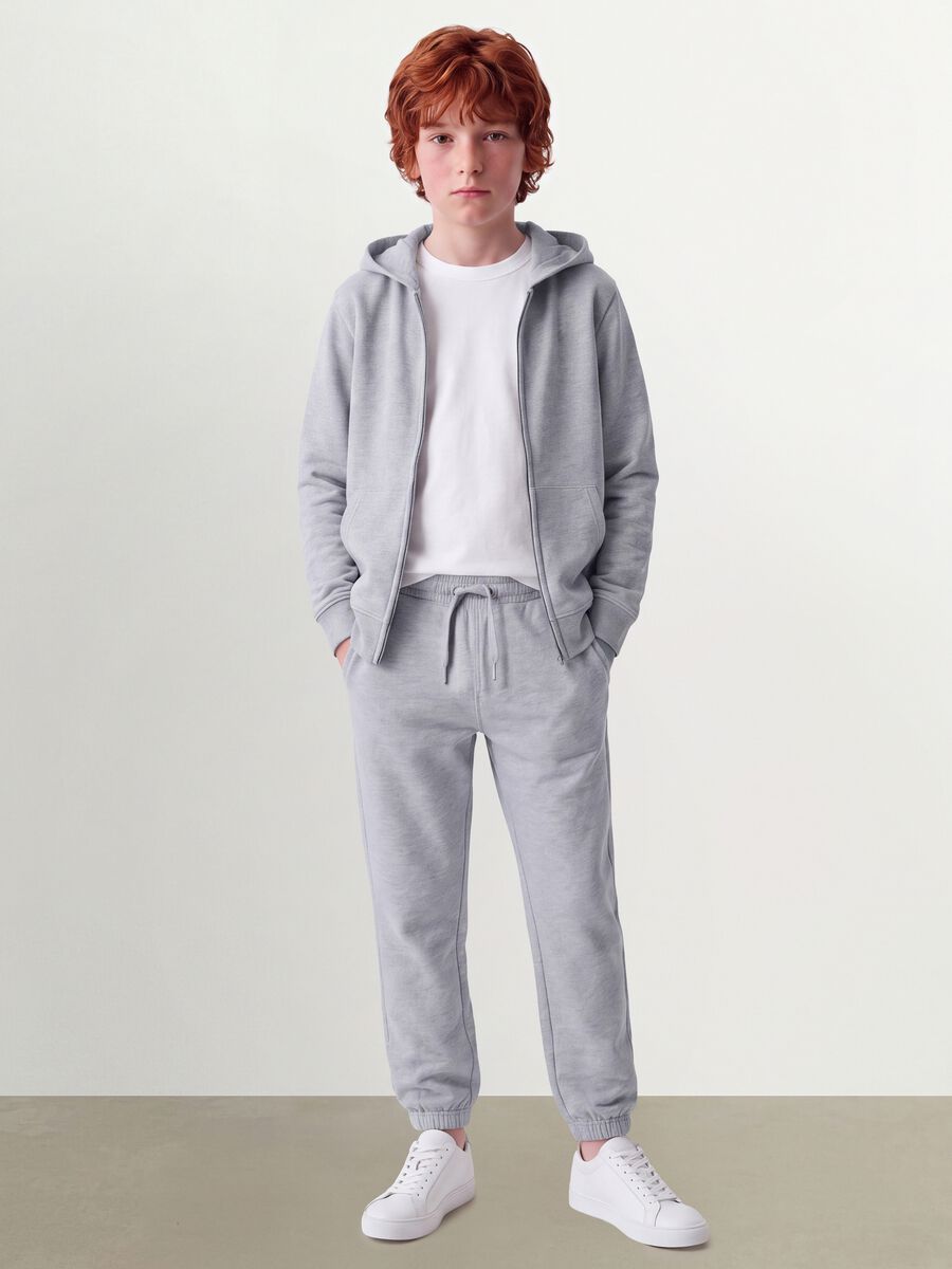 Grey hoodie in 100% organic cotton, regular fit, for boys_2