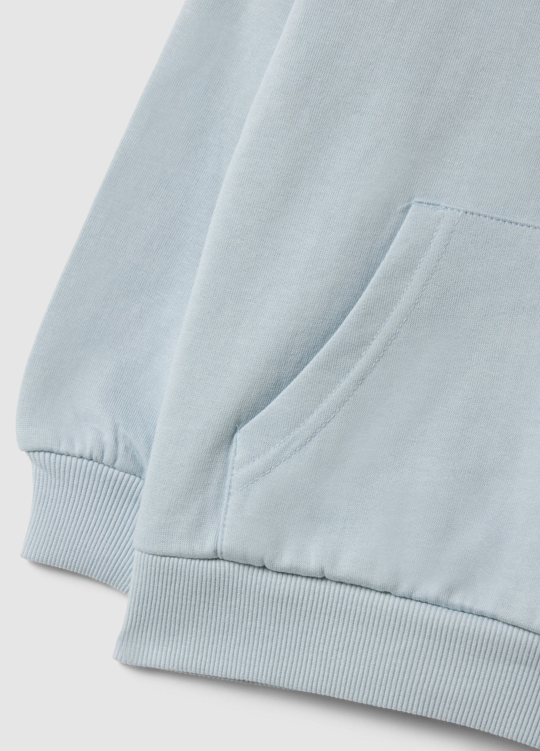 Blue cotton blend sweatshirt for kids with Pikachu print