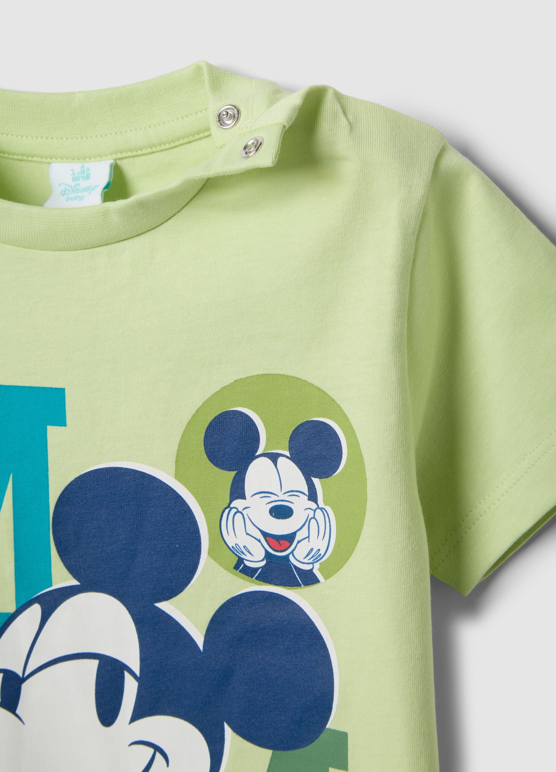 Multicolour pure cotton pyjamas with Mickey Mouse print for infants