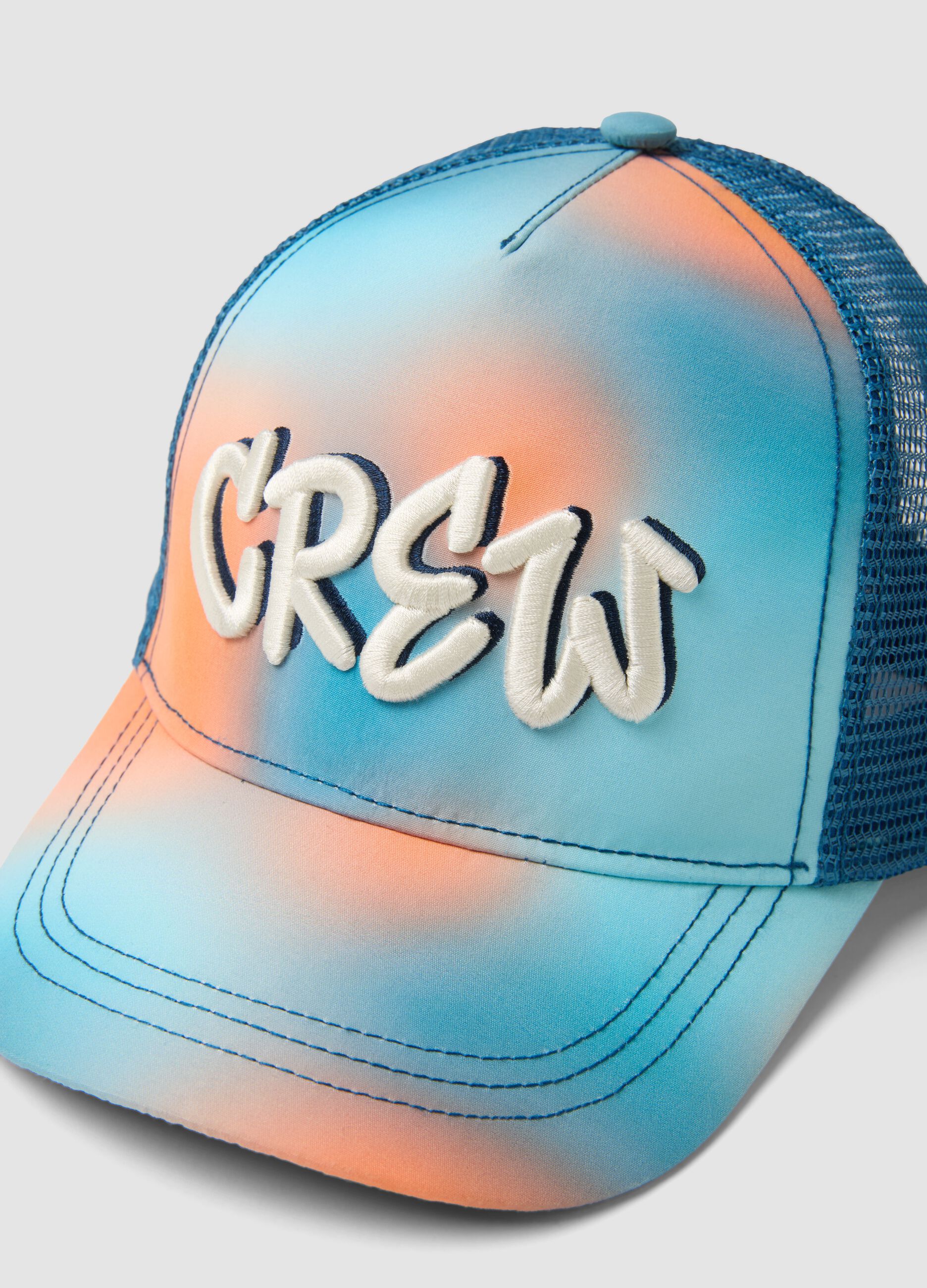 Multicoloured kids' cap with 'CREW' lettering
