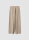 Beige ribbed stretch viscose straight-fit trousers_2