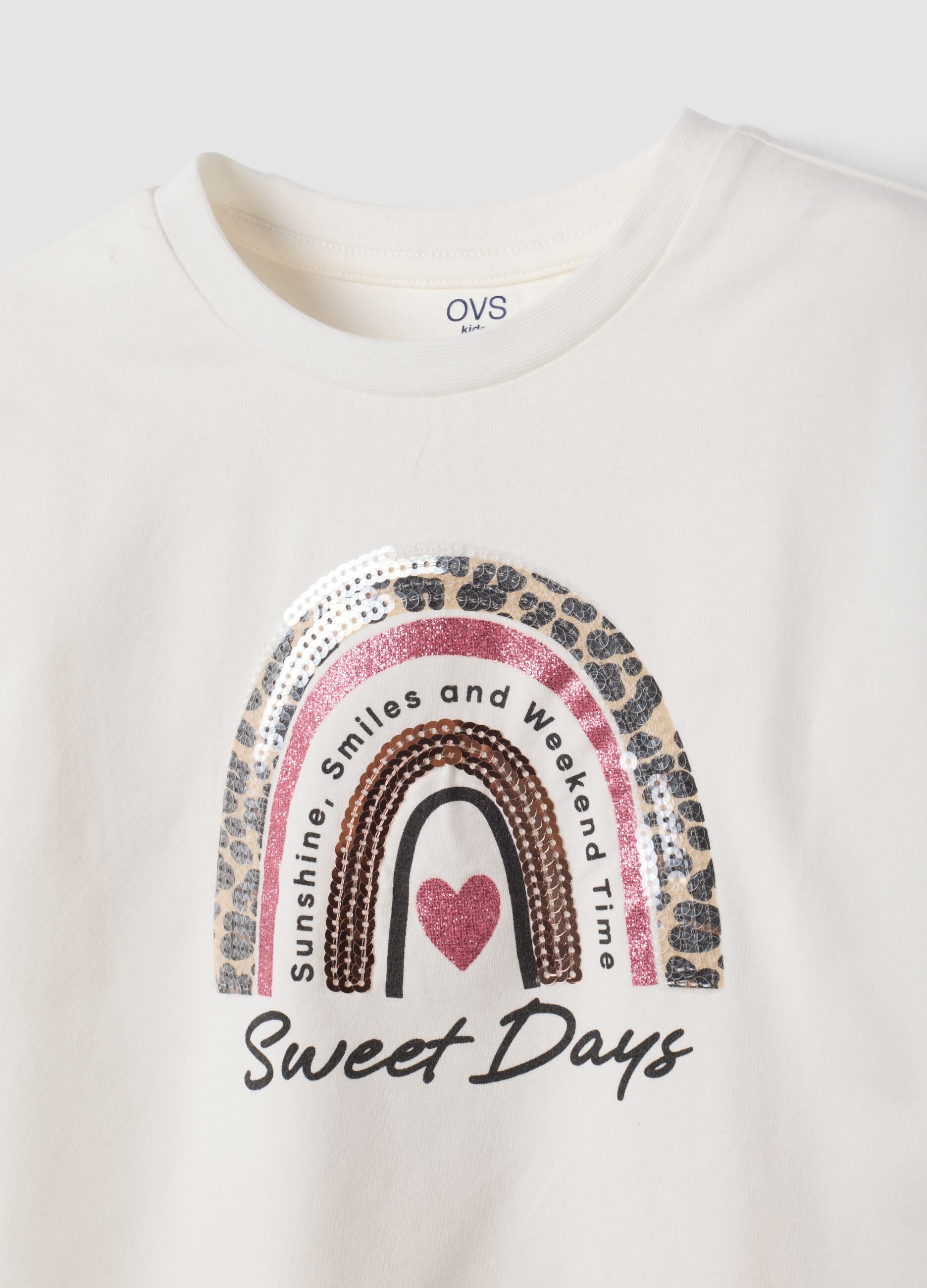 White stretch cotton crew-neck T-shirt