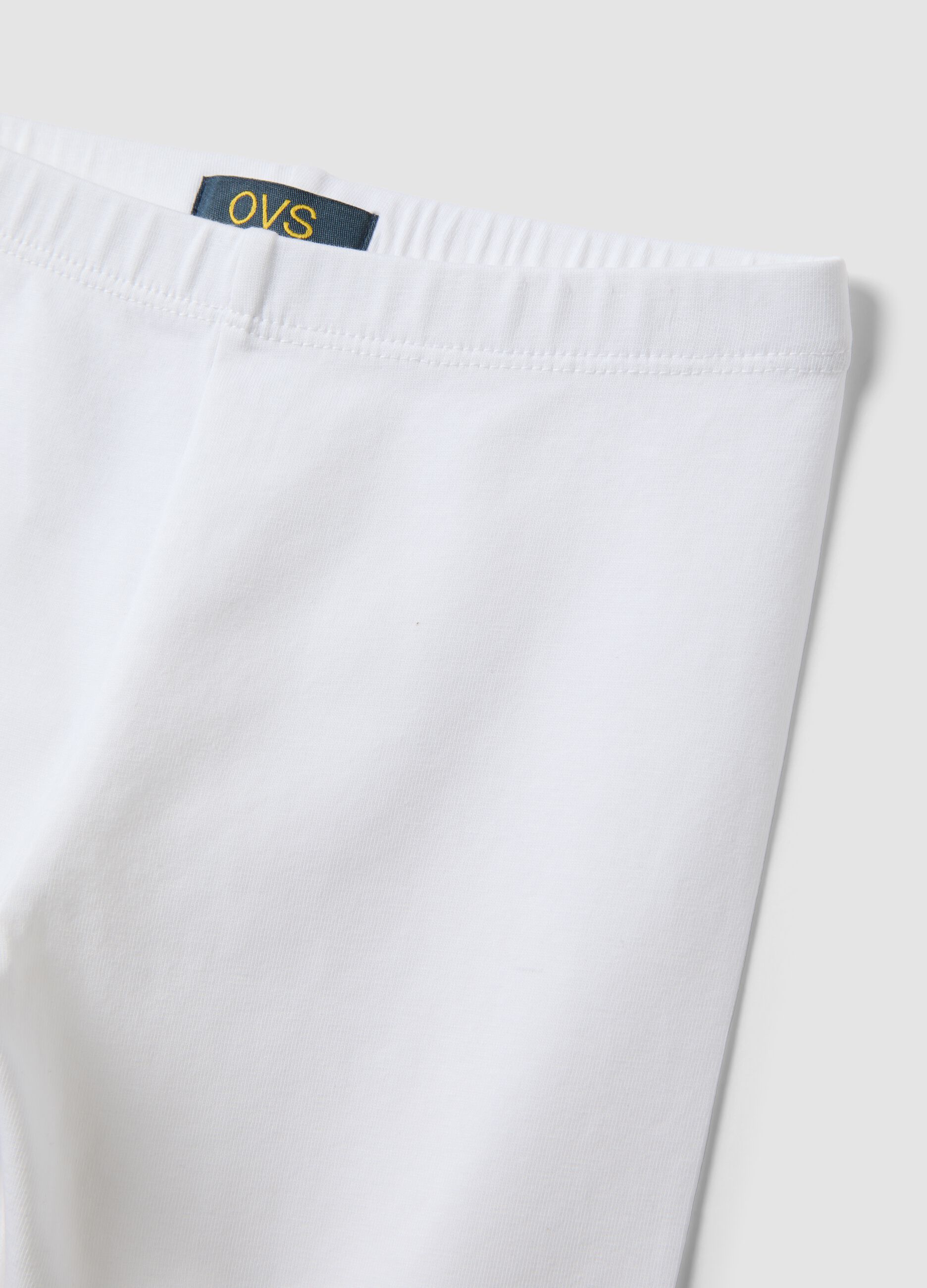 White organic cotton cycling shorts