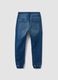 Blue stretch cotton jogger jeans with drawstring for boys_2