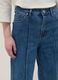Regular fit blue stretch denim cotton blend trousers_3