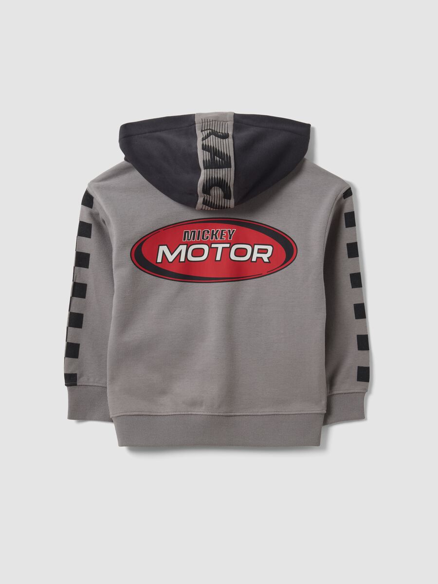 Grey cotton-blend hoodie with Mickey prints for boys_1