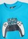 Blue pure cotton kids&rsquo; oversized-fit Astro Bot T-shirt_2