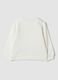 White pure cotton sweatshirt with crew neck and print_1