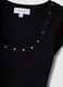 Black slim fit stretch cotton t-shirt with studs on the collar_5