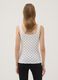 White fitted stretch cotton polka-dot top_3