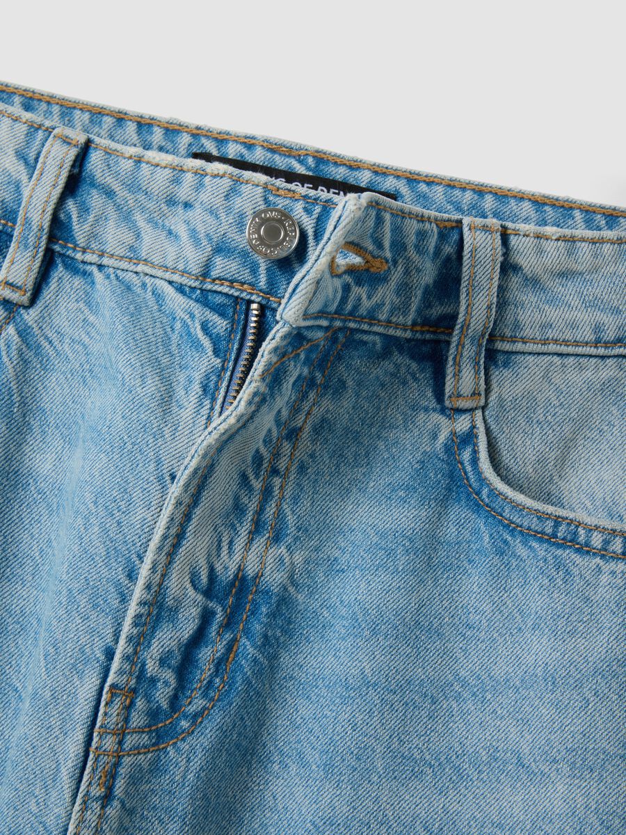 Light-wash pure cotton denim barrel-fit jeans_5