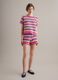 Multicolour striped pure cotton crochet shorts_0