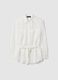 White viscose blend oversized fit semi-transparent check shirt_4