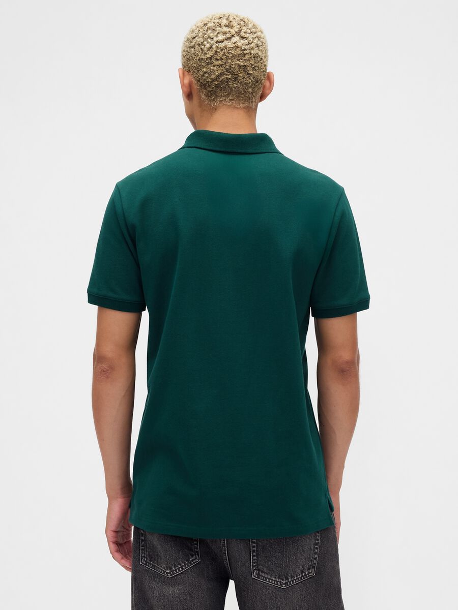 Green short-sleeve stretch polo shirt_1