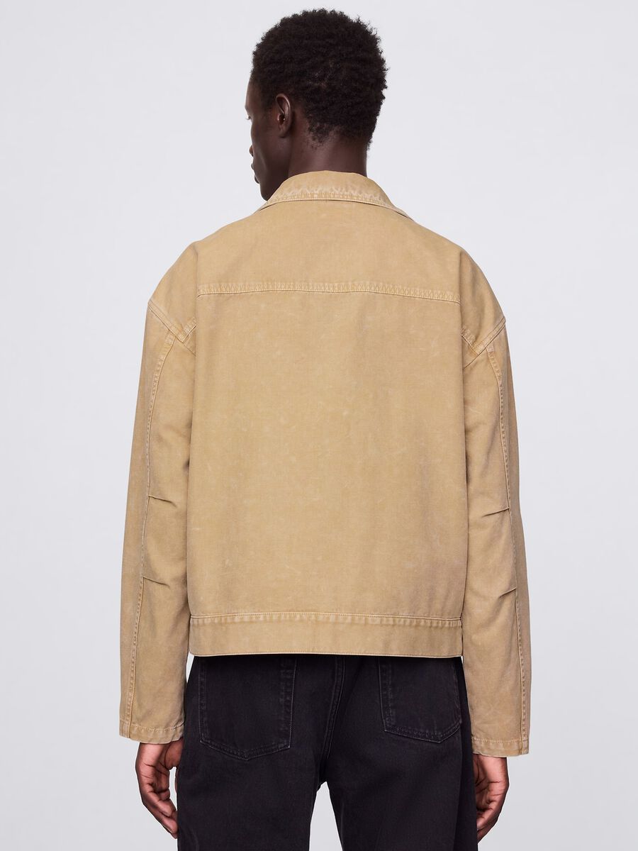 Beige lightweight jacket in 100% cotton_2