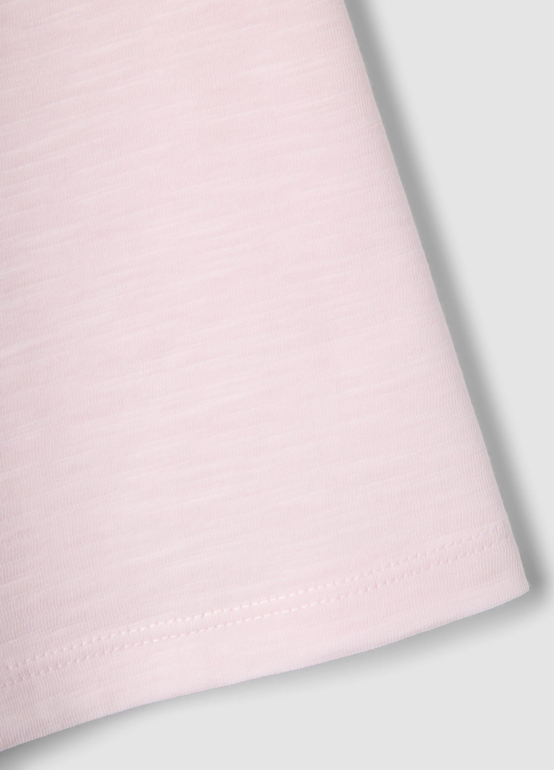 Pink pure-cotton short-sleeve T-shirt with chest pocket